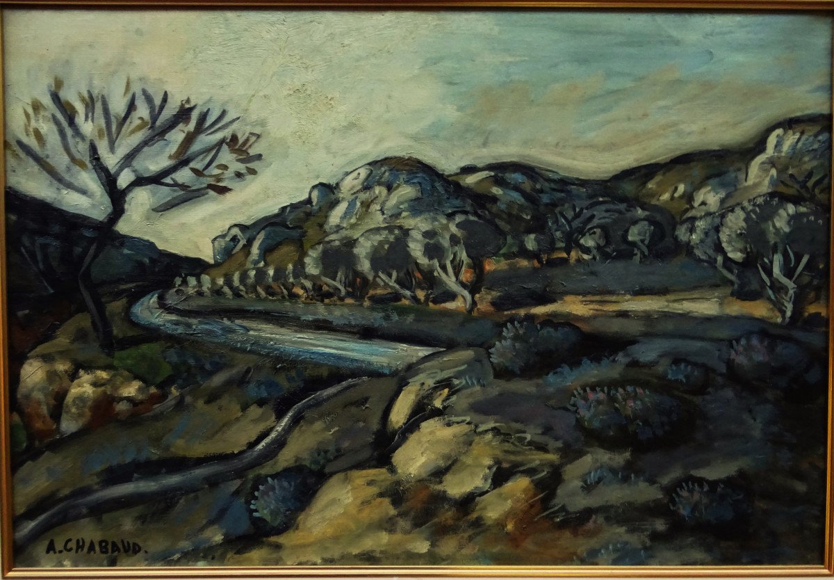 Auguste Chabaud (1882-1955) "road From Frigolet To Le Pied De Boeuf" Grand Fauve Provençal, G-photo-2