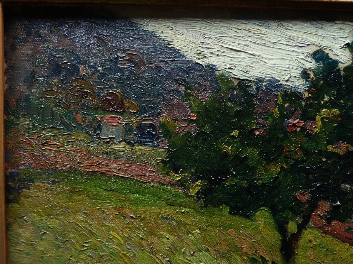 Emile Giraud (1850-1918) " Campagne Aixoise" Ecole Provençale, Cézanne, Wildenstein, Seyssaud..-photo-3