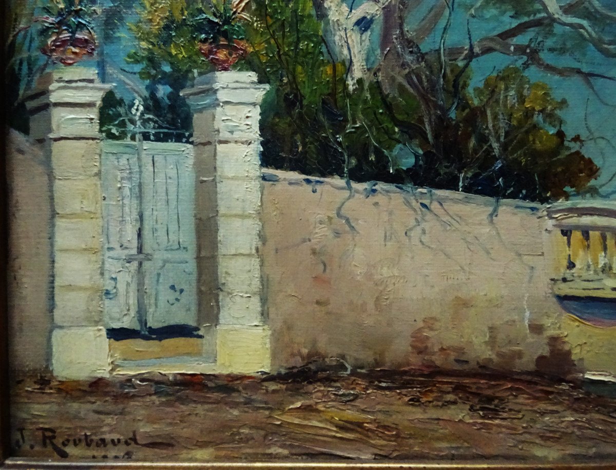 Jean-Baptiste Roubaud (1871-?) "Villa vers Marseille 1906" Peintre de la Marine, Olive Provence-photo-2