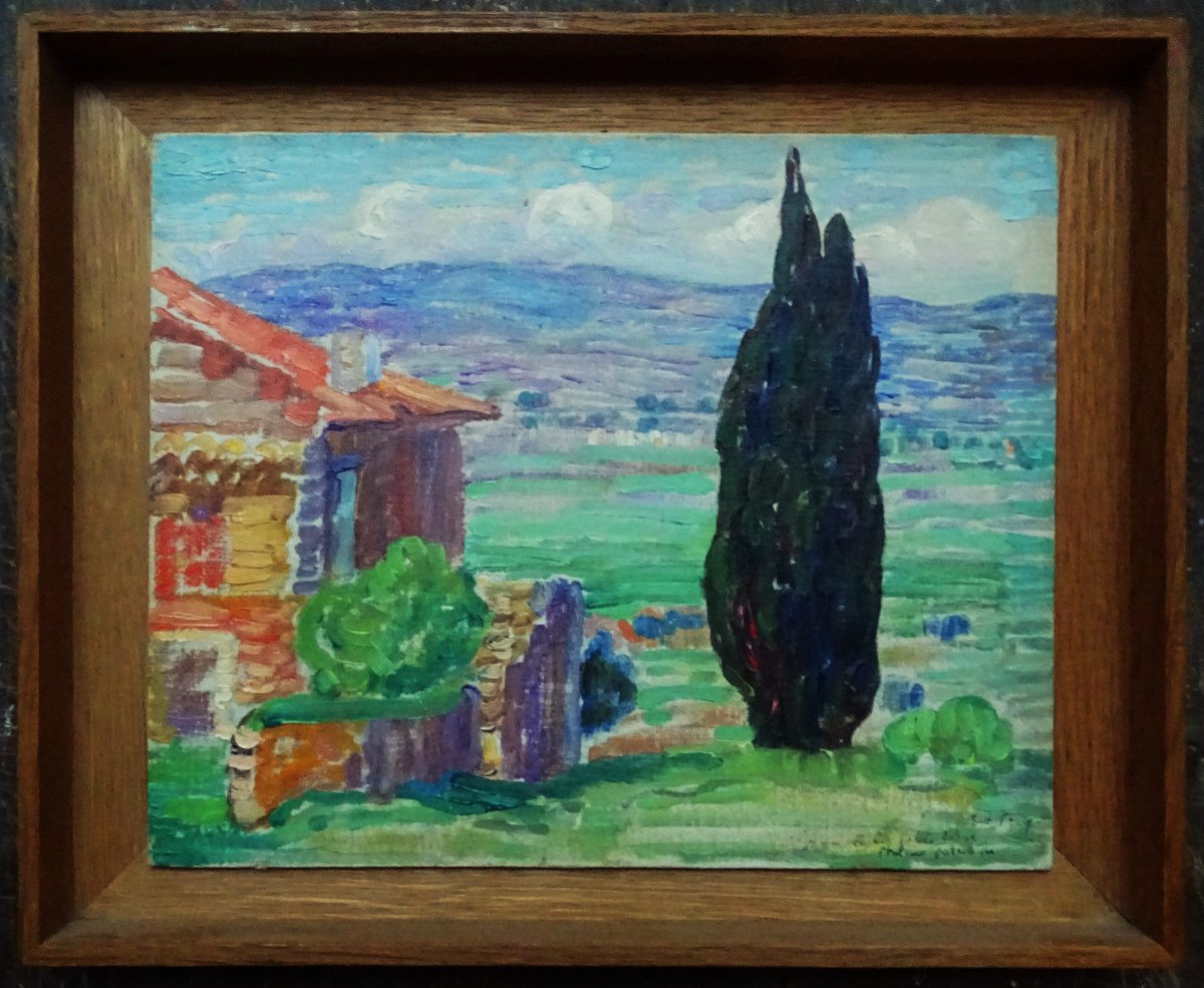 Léon Detroy (1859-1955) "Provence vers Arles 1912" Ecole de Crozant, Guillaumin, Creuse, Fauve.-photo-2