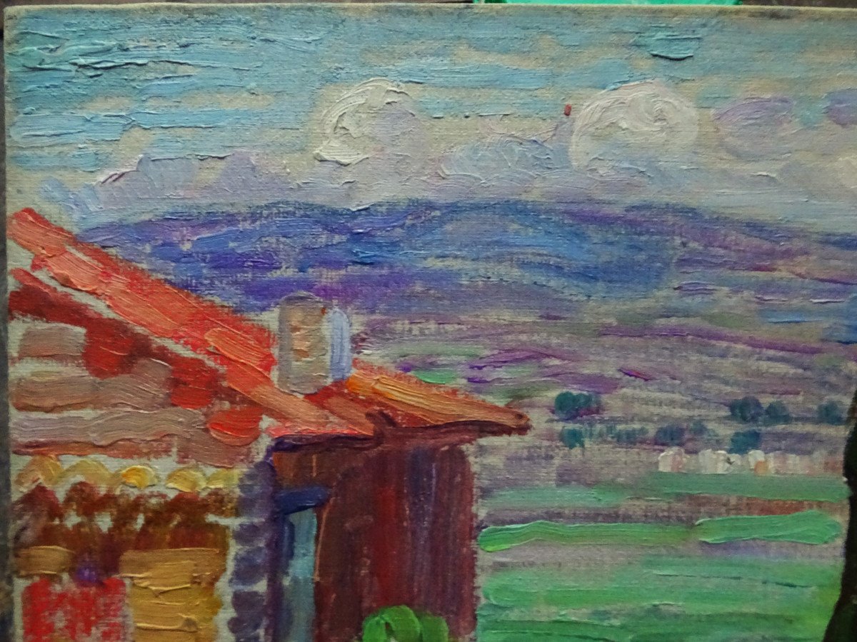 Léon Detroy (1859-1955) "Provence vers Arles 1912" Ecole de Crozant, Guillaumin, Creuse, Fauve.-photo-3