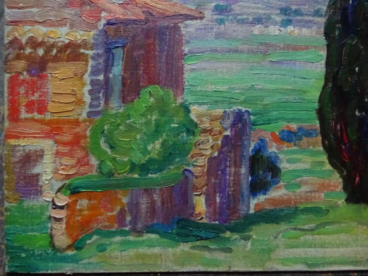 Léon Detroy (1859-1955) "Provence vers Arles 1912" Ecole de Crozant, Guillaumin, Creuse, Fauve.-photo-2