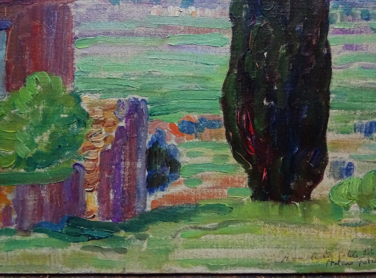 Léon Detroy (1859-1955) "Provence vers Arles 1912" Ecole de Crozant, Guillaumin, Creuse, Fauve.-photo-3