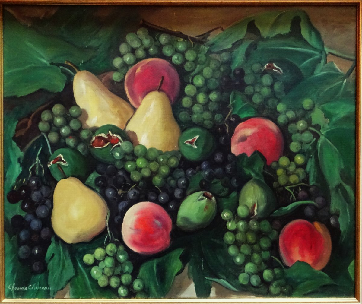 Claude Chereau (1883-1974) " Nature morte aux fruits " Ecole de Crozant, Gargilesse, Marquet-photo-2