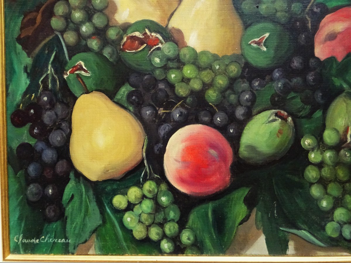 Claude Chereau (1883-1974) " Nature morte aux fruits " Ecole de Crozant, Gargilesse, Marquet-photo-1