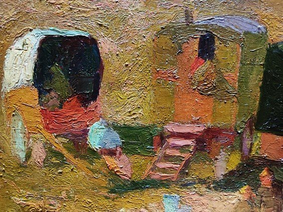 Marcel Couchaux (1877-1939) Bohemian Caravans And Chickens, Normandy. Rouen School, Hodé, Cyr-photo-3