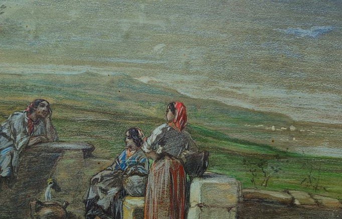 Jules Veyrassat (1828-1893) Young Basque Women At The Fountain. Basque School Of Barbizon, Millet-photo-4