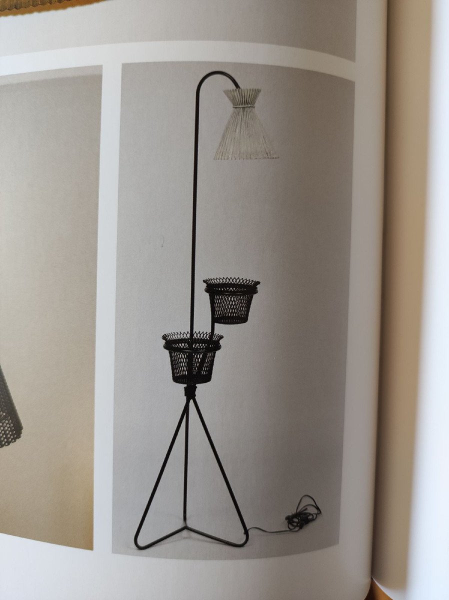 Mathieu Matégot "plant Holder 1953" + René Mathieu Wall Light For Lunel ~1950. Guariche, Adnet-photo-8