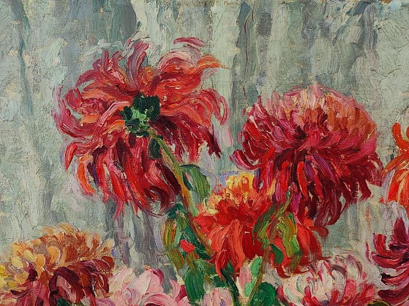 Marcel Couci dit Coucy (1885-1964) Grands dahlias c.1920. Ecole de Crozant, Detroy, Gargilesse-photo-3