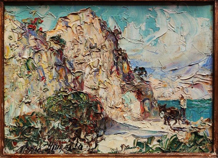 Merio Ameglio (1897-1970) Peasant And His Donkey, Corsica. Montmartre, Côte d'Azur, Provence, Leprin-photo-2