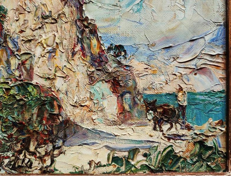 Merio Ameglio (1897-1970) Peasant And His Donkey, Corsica. Montmartre, Côte d'Azur, Provence, Leprin-photo-1