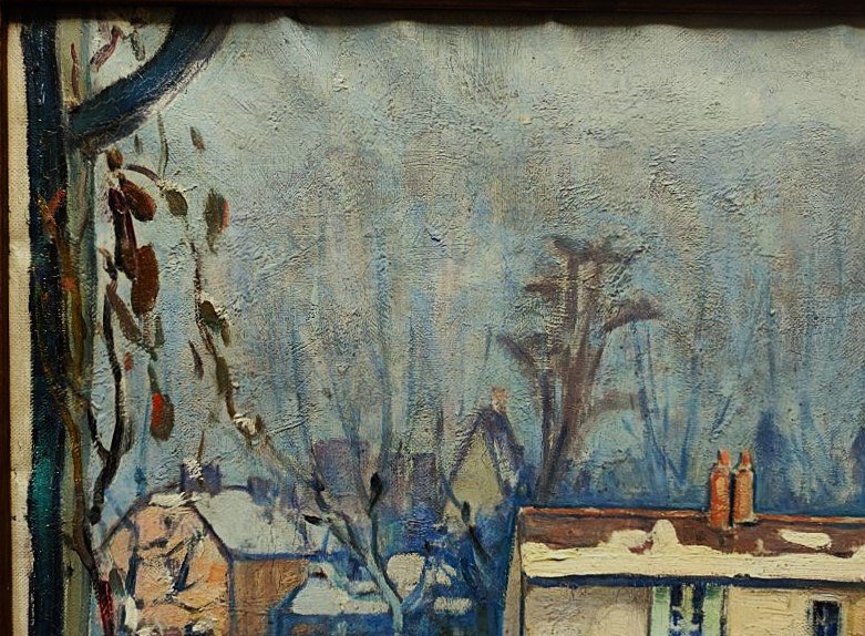 René Juste ( 1868-1954) Jardin sous la neige. Ecole de Crozant, Guillaumin Creuse Detroy Joseph-photo-3