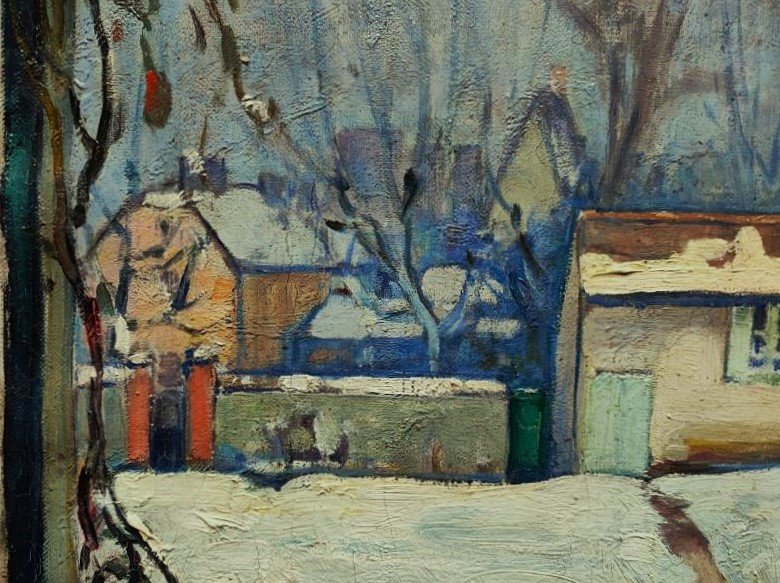 René Juste ( 1868-1954) Jardin sous la neige. Ecole de Crozant, Guillaumin Creuse Detroy Joseph-photo-3