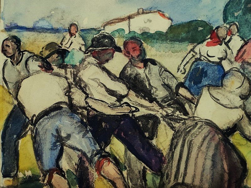 Gaston Balande (1880-1971) "Sauvetage à Lauzières près La Rochelle" Charente, Marquet, Suire-photo-3