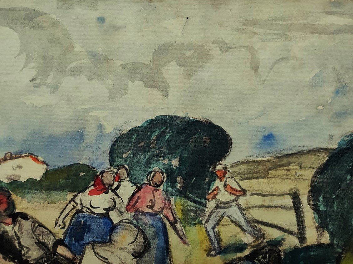 Gaston Balande (1880-1971) "Sauvetage à Lauzières près La Rochelle" Charente, Marquet, Suire-photo-4