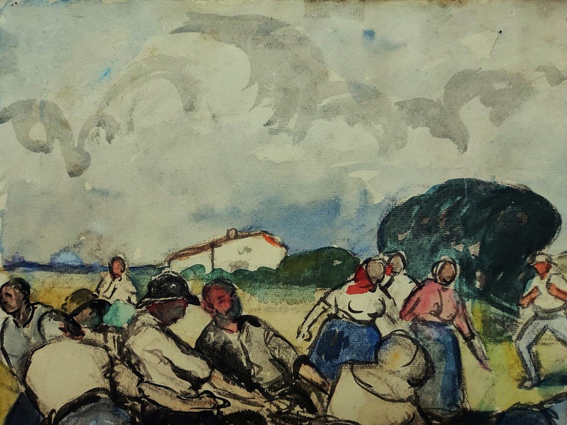 Gaston Balande (1880-1971) "Sauvetage à Lauzières près La Rochelle" Charente, Marquet, Suire-photo-1