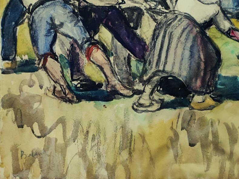 Gaston Balande (1880-1971) "Sauvetage à Lauzières près La Rochelle" Charente, Marquet, Suire-photo-3