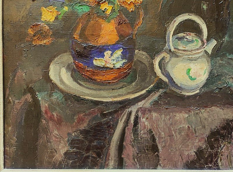 Georges Cyr (1880-1964) Still Life With Earthenware 1929. School Of Rouen, Lebanon, Beirut, Egypt-photo-1