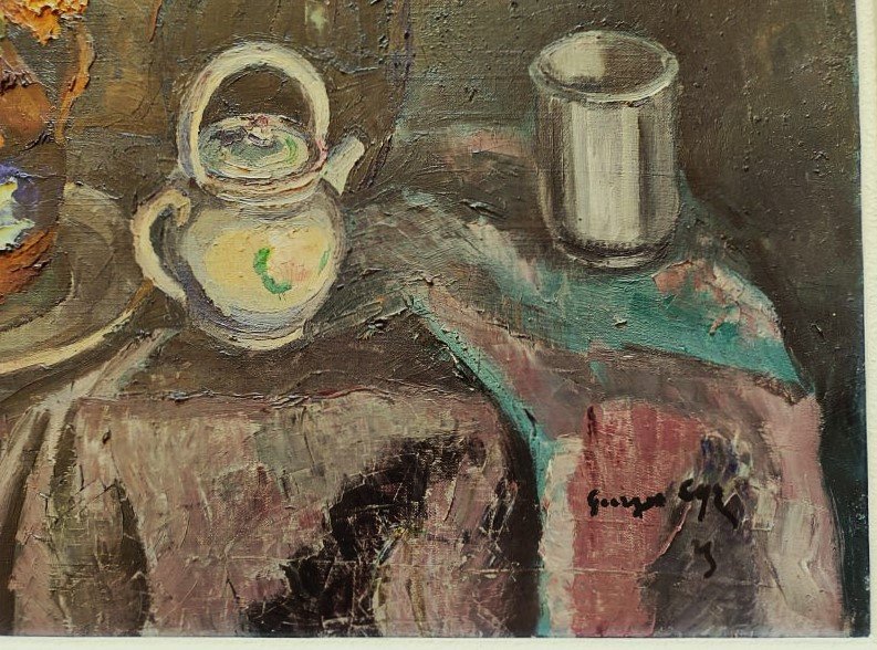 Georges Cyr (1880-1964) Still Life With Earthenware 1929. School Of Rouen, Lebanon, Beirut, Egypt-photo-2