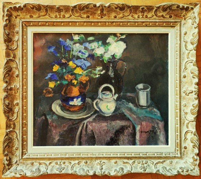 Georges Cyr (1880-1964) Still Life With Earthenware 1929. School Of Rouen, Lebanon, Beirut, Egypt