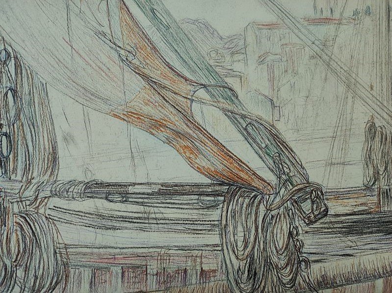 Léon Detroy (1859-1955) Masts And Ropes Of Boats ~1905. School Of Crozant, Gargilesse, Agay.-photo-4