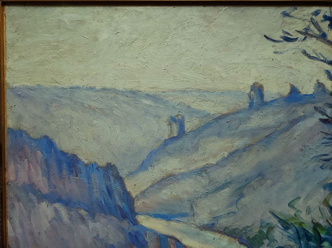 Eugène Alluaud ( 1866-1947) Gelée blanche sur les ruines à Crozant. Guillaumin, Detroy, Limoges-photo-4