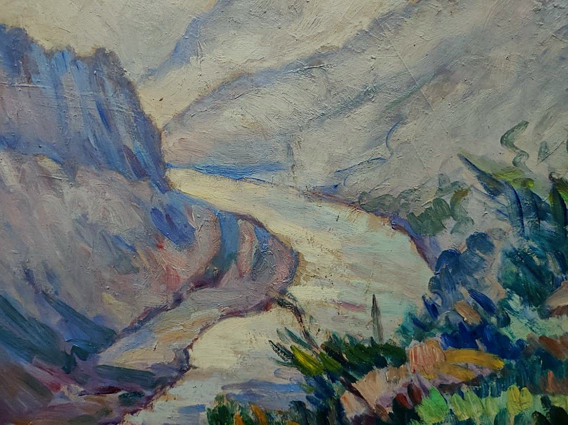 Eugène Alluaud ( 1866-1947) Gelée blanche sur les ruines à Crozant. Guillaumin, Detroy, Limoges-photo-4