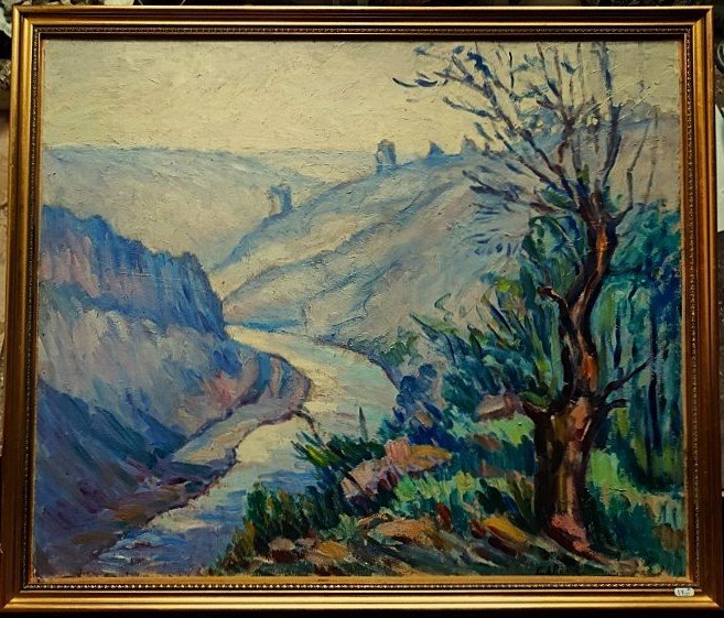 Eugène Alluaud ( 1866-1947) Gelée blanche sur les ruines à Crozant. Guillaumin, Detroy, Limoges