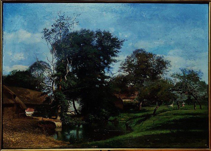 Louis Eugène Desjobert 1817-1863. The Duck Pond 1857. Châteauroux Crozant Le Fay Rousseau-photo-2