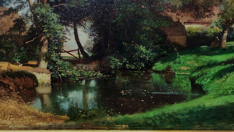 Louis Eugène Desjobert 1817-1863. The Duck Pond 1857. Châteauroux Crozant Le Fay Rousseau-photo-2