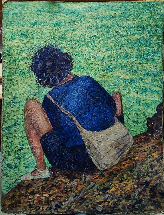 Michel Colle (1872-1949) The Shellfish Collector ~1905. Pointillist Lorrain, Nancy, Batz