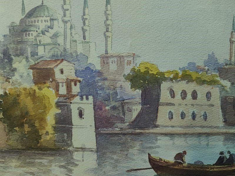 Serif Renkgorur 1887-1947. Hagia Sophia Istanbul ~1935. Turkish Painter Turkey Constantinople-photo-4