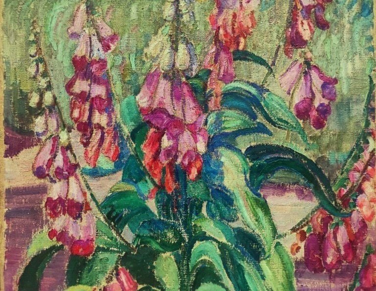  Léon Detroy (1859-1955) Foxglove Garden C.1920. School Of Crozant, Gargilesse, Guillaumin-photo-3