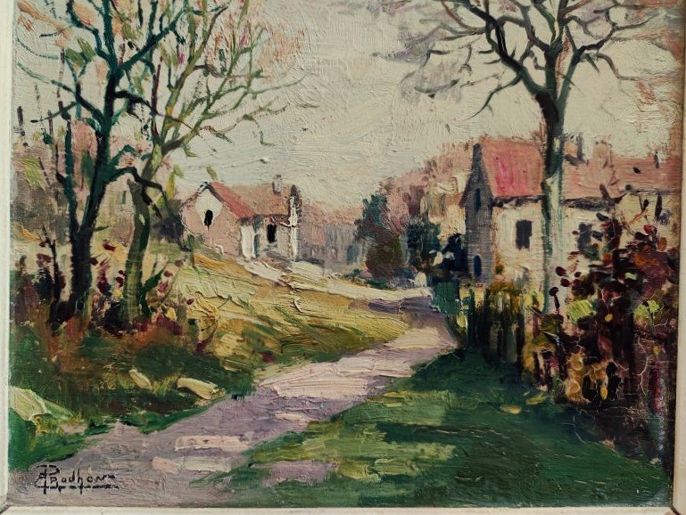 Emile Prodhon (1881-1974) Rue de village, Crogis. Ecole de la Marne, Gausson, Ladureau, Signac-photo-4