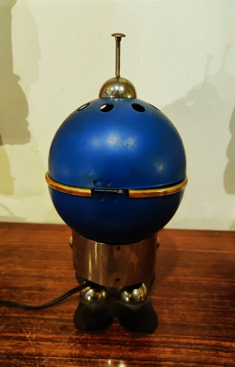 Rare lampe de bureau vintage petit robot par Satco c. 1960/1970. Colombo, Pop Art, Design...-photo-2