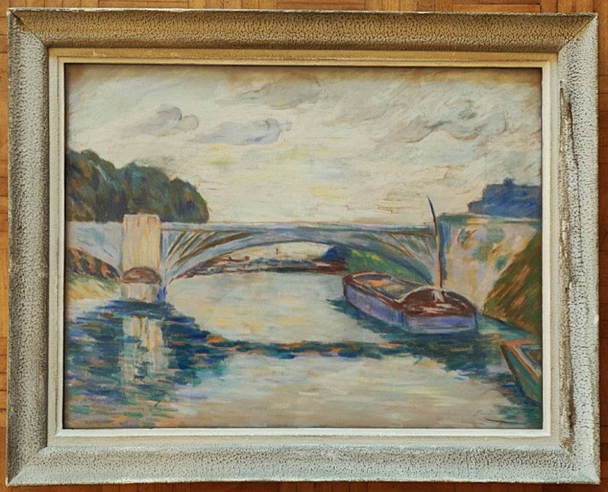 Armand Guillaumin 1841-1927 Bridge Over The Seine 1868/75. Impressionist Period Crozant School-photo-2