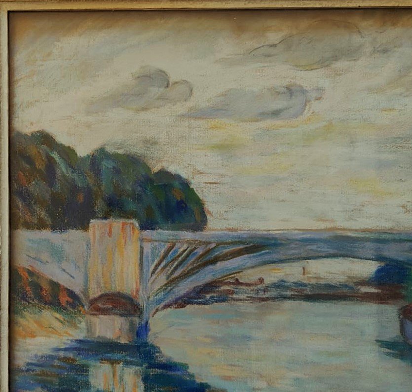 Armand Guillaumin 1841-1927 Bridge Over The Seine 1868/75. Impressionist Period Crozant School-photo-1