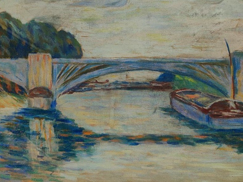 Armand Guillaumin 1841-1927 Bridge Over The Seine 1868/75. Impressionist Period Crozant School-photo-3