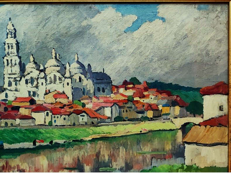 Gaston Balande (1880-1971) View Of Périgueux C.1923. Périgord, La Rochelle, Charente, Marquet-photo-4