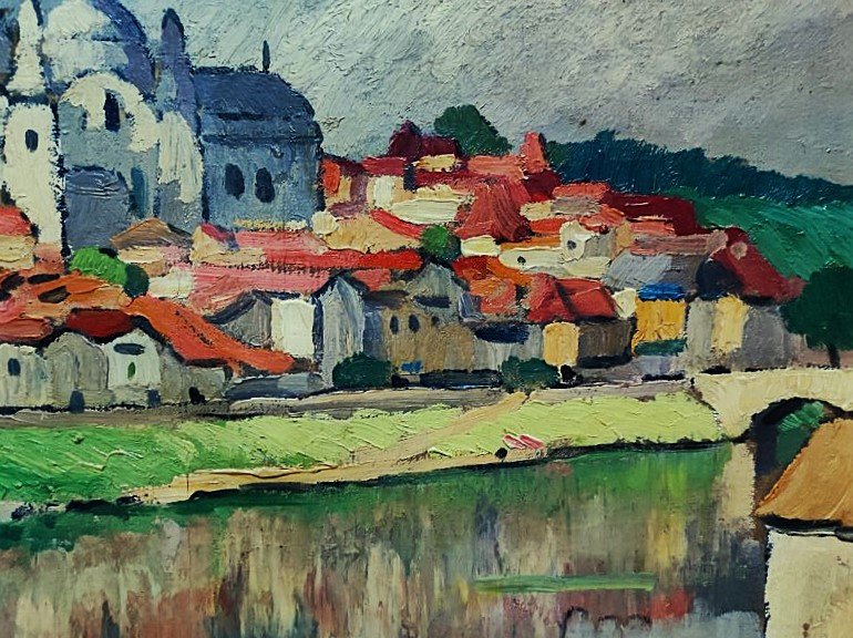 Gaston Balande (1880-1971) View Of Périgueux C.1923. Périgord, La Rochelle, Charente, Marquet-photo-1