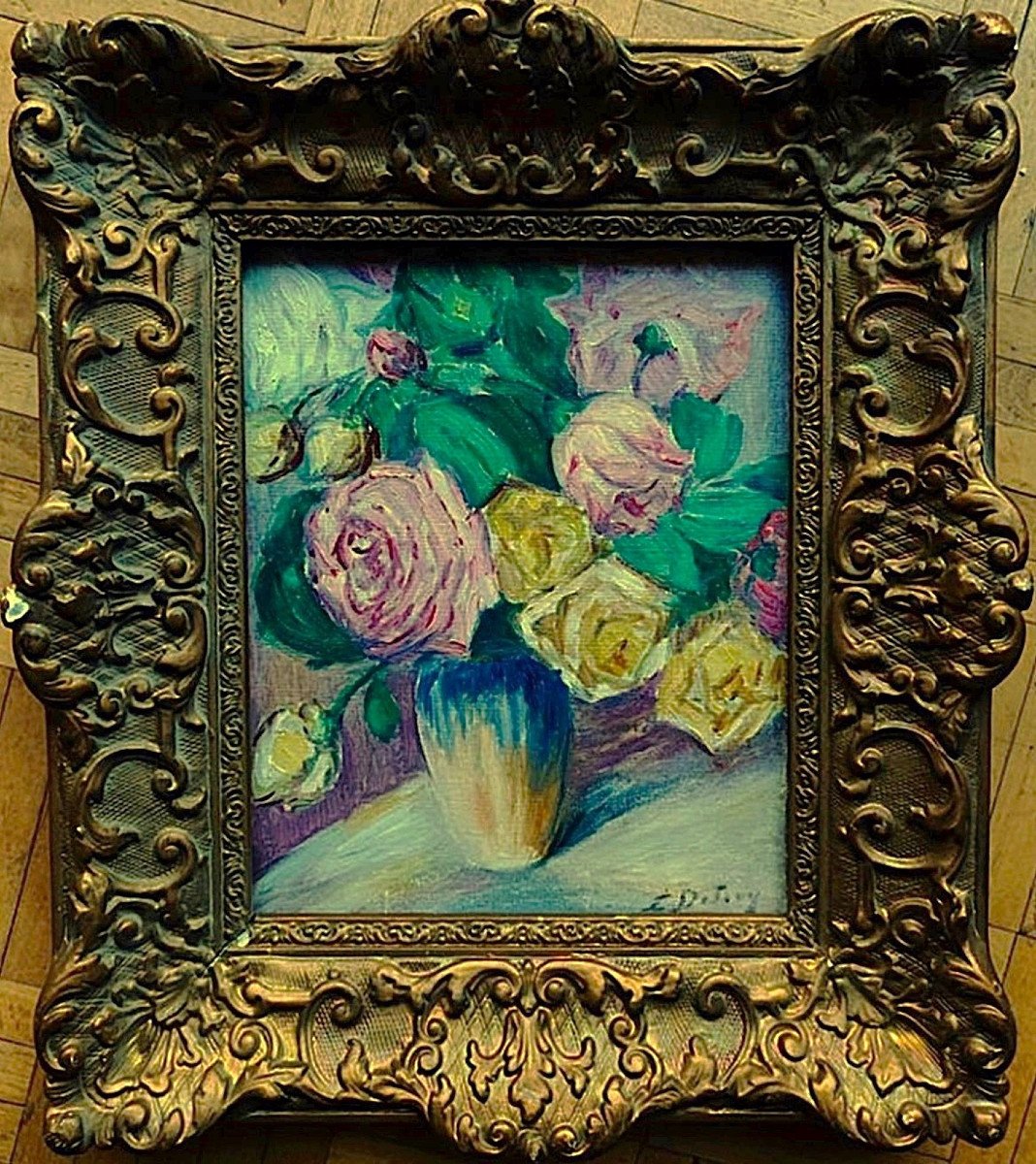 Léon Detroy (1859-1955) "bouquet Of Roses ~1940" Crozant School, Gargilesse Guillaumin Valtat-photo-2