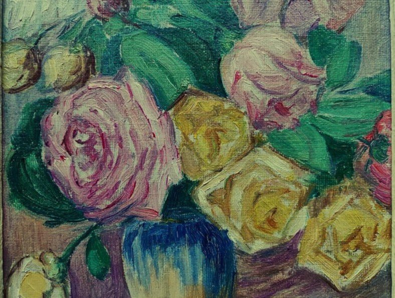 Léon Detroy (1859-1955) "bouquet Of Roses ~1940" Crozant School, Gargilesse Guillaumin Valtat-photo-1