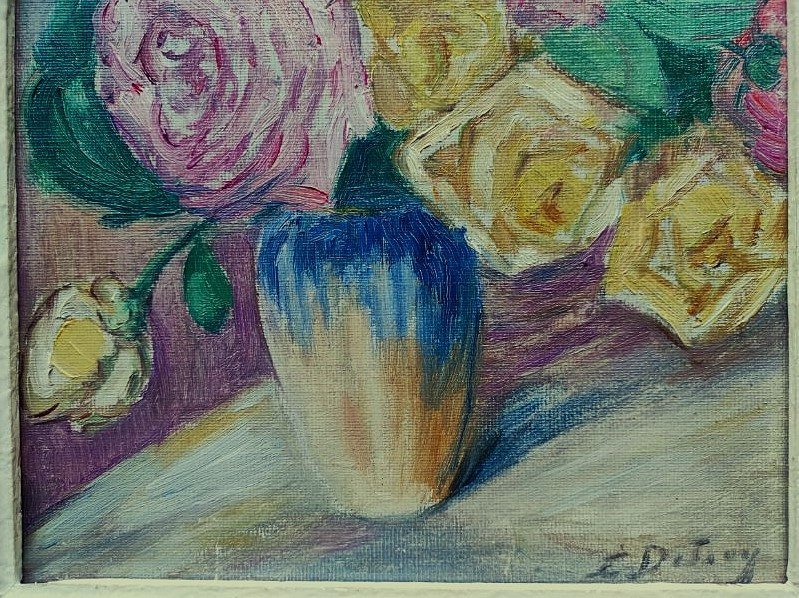 Léon Detroy (1859-1955) "bouquet Of Roses ~1940" Crozant School, Gargilesse Guillaumin Valtat-photo-2