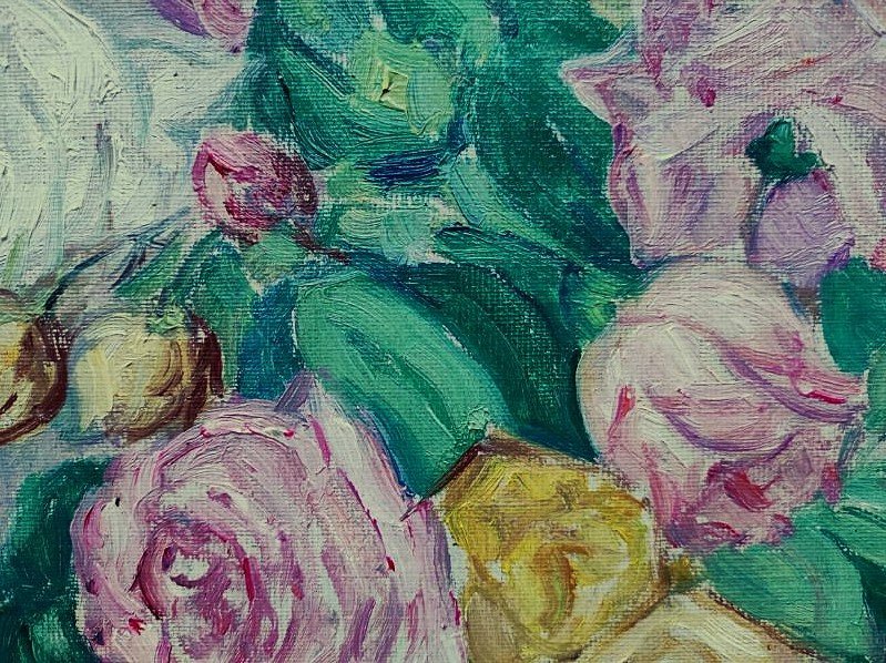 Léon Detroy (1859-1955) "bouquet Of Roses ~1940" Crozant School, Gargilesse Guillaumin Valtat-photo-3