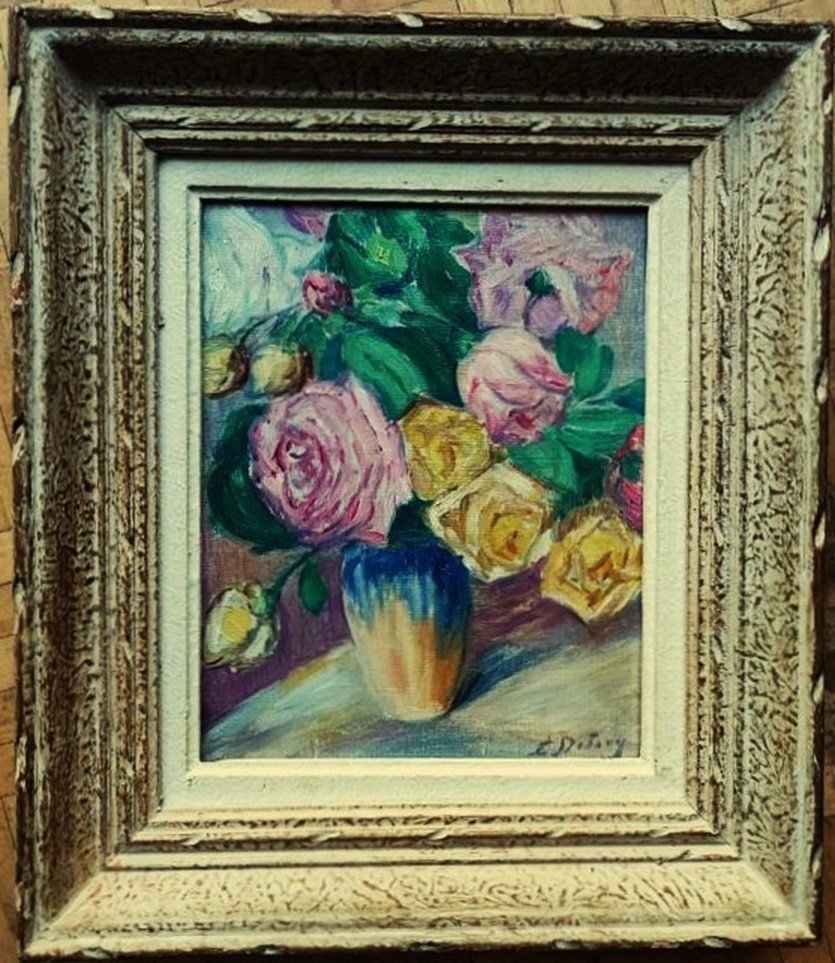 Léon Detroy (1859-1955) "bouquet Of Roses ~1940" Crozant School, Gargilesse Guillaumin Valtat