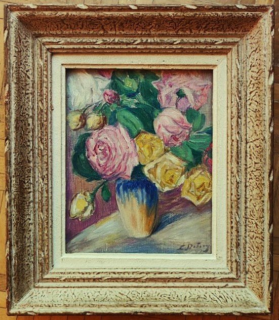 Léon Detroy (1859-1955) "bouquet Of Roses ~1940" Crozant School, Gargilesse Guillaumin Valtat