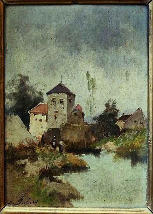 Eugène Galien Laloue Signed L. Dupuy (1854-1941) Pair Of Animated Landscapes. Cortès Paris Barbizon-photo-2