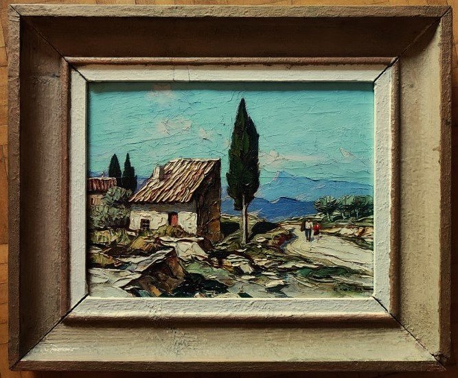 Gustave Vidal (1895-1966) Animated Landscape In Provence Or Corsica 1935. Provençale, Avignon, Chabaud-photo-2