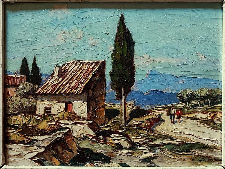 Gustave Vidal (1895-1966) Animated Landscape In Provence Or Corsica 1935. Provençale, Avignon, Chabaud-photo-6