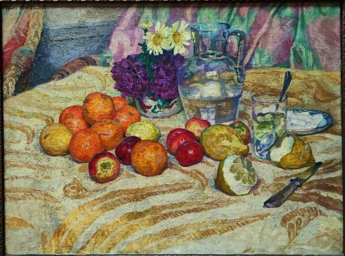 Henri Pailler (1876-1954) La citronnade, nature morte 1904. Ecole de Crozant, élève Guillaumin-photo-2